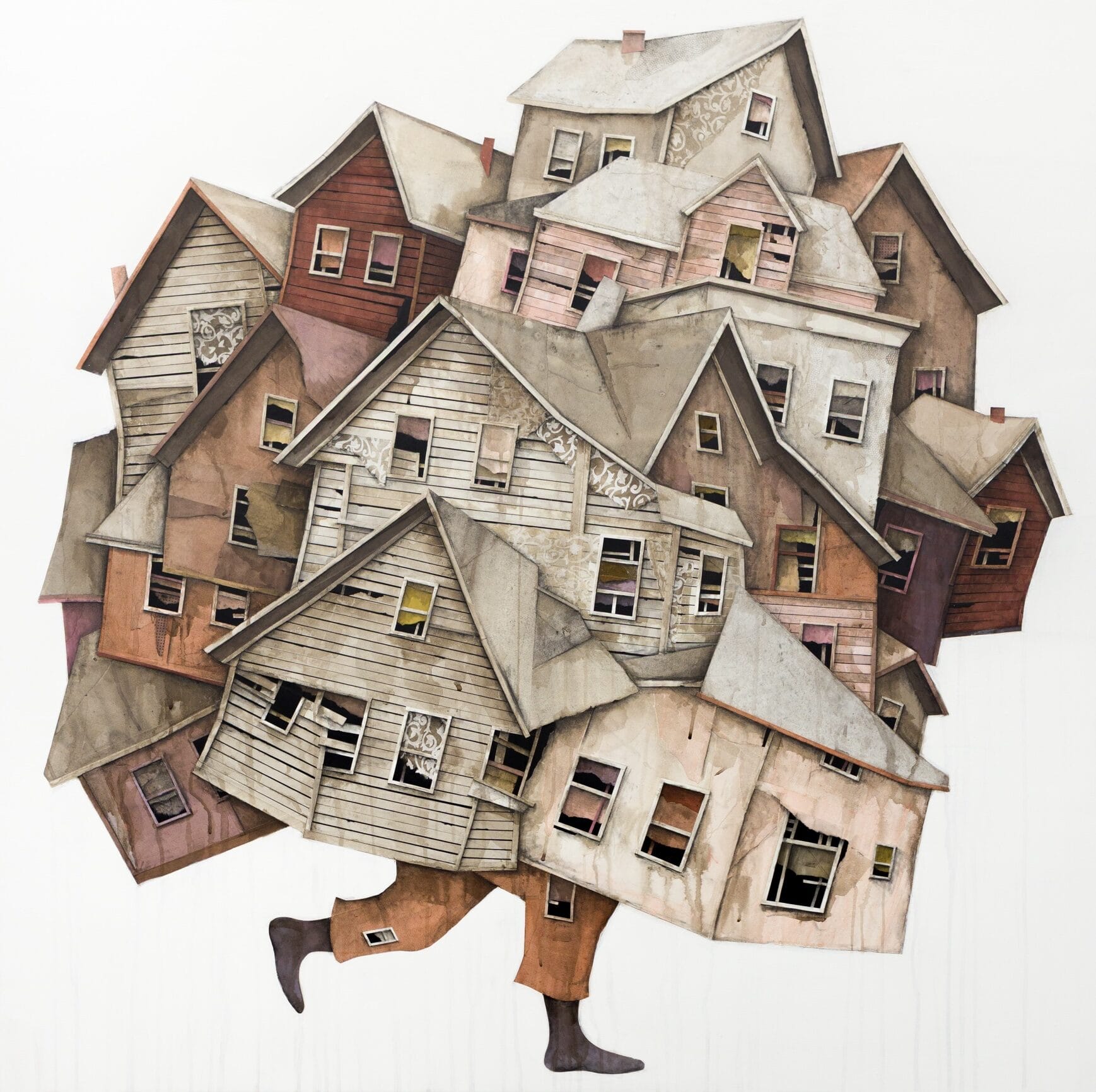 In ‘Passing Time,’ Seth Clark’s Jumbled Old Houses Play, Leap, and Explore